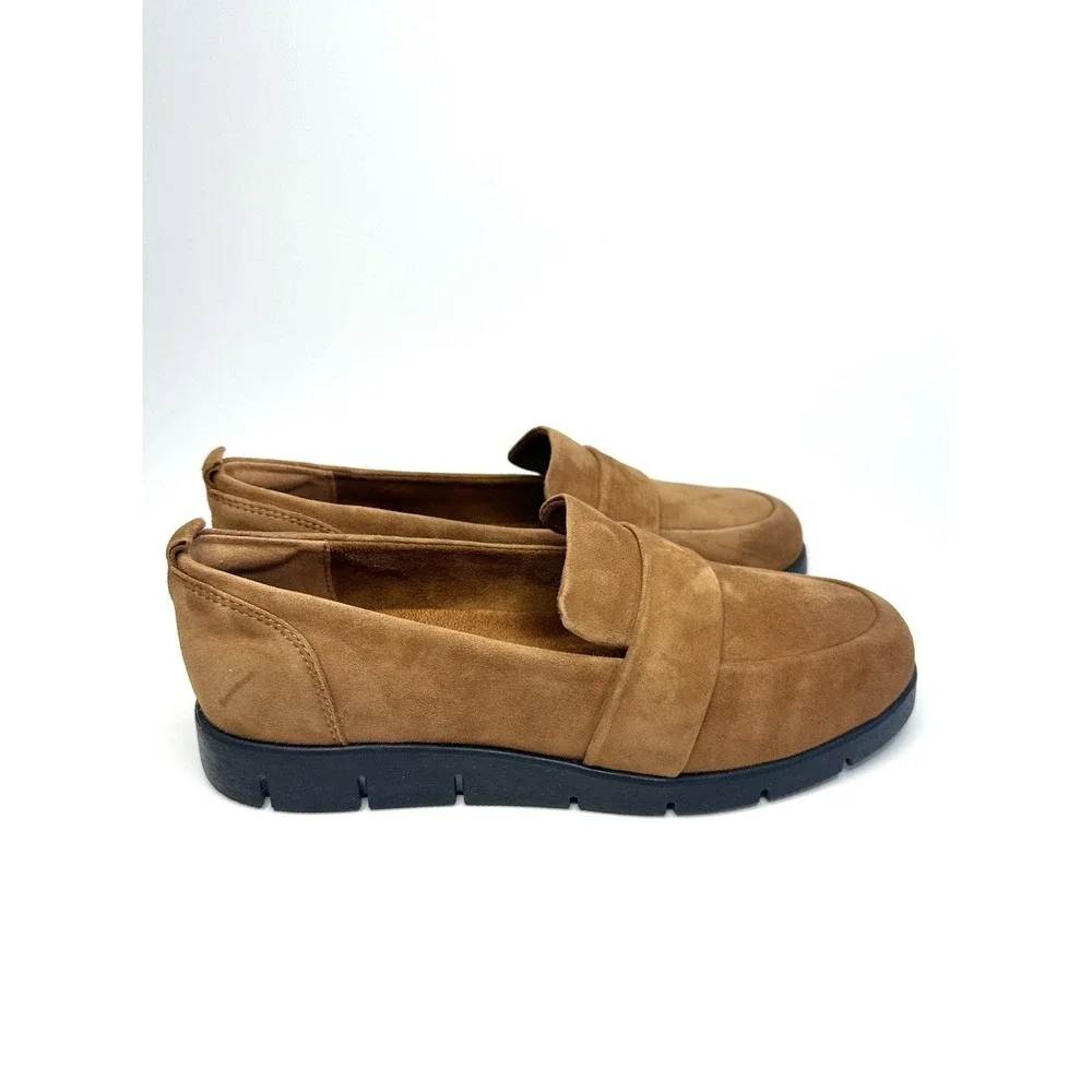 Rockport truTECH Women's Loafers Size 8.5 M Tan Brown Suede Slip On Comfort Shoe